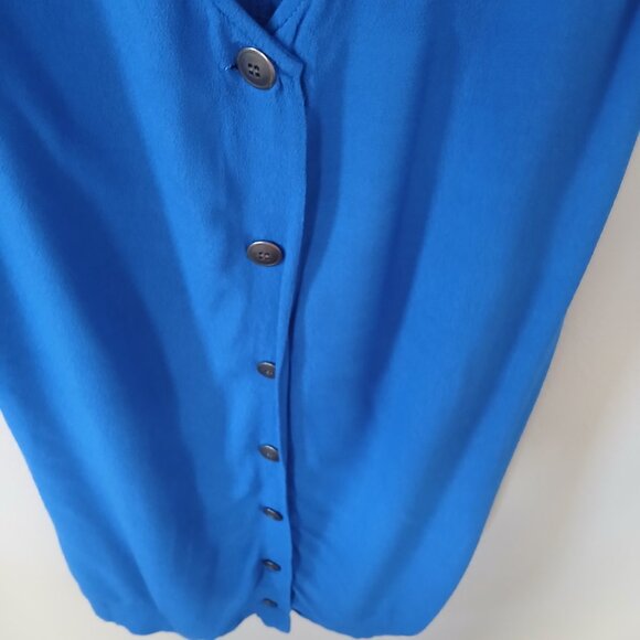 Madewell Women's Sz S Lakeshore‎ Button Back Dress Mini Blue Sleeveless - Picture 9 of 13